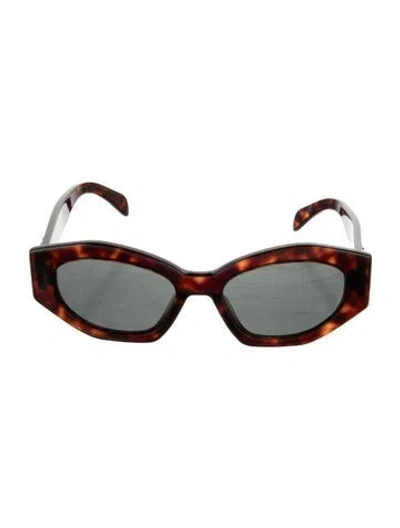 Pre-owned Celine Triomphe Oversize Sunglasses In Brown