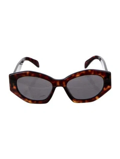 Pre-owned Celine Triomphe Oversize Sunglasses In Brown