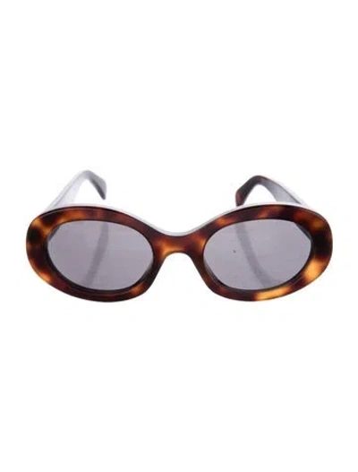 Pre-owned Celine Triomphe Oversize Sunglasses In Brown