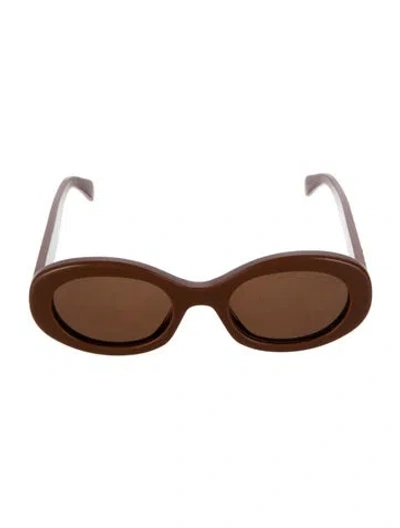 Pre-owned Celine Triomphe Oversize Sunglasses In Brown