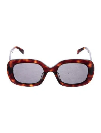 Pre-owned Celine Triomphe Oversize Sunglasses In Brown