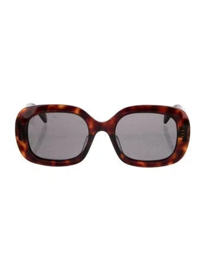 Pre-owned Celine Triomphe Oversize Sunglasses In Brown