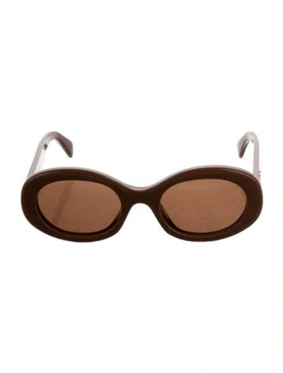 Pre-owned Celine Triomphe Oversize Sunglasses In Brown