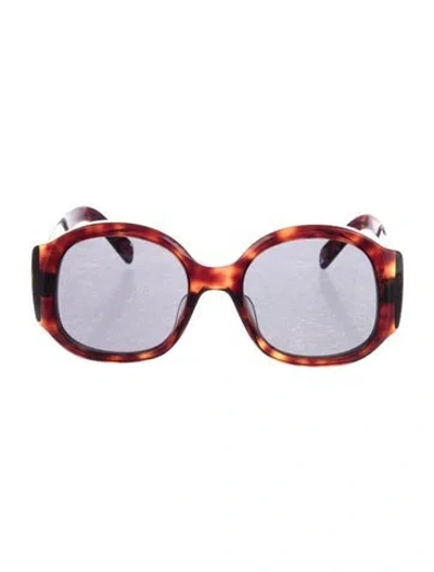 Pre-owned Celine Triomphe Oversize Sunglasses In Brown