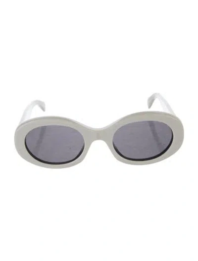 Pre-owned Celine Triomphe Oversize Sunglasses In Gold/white