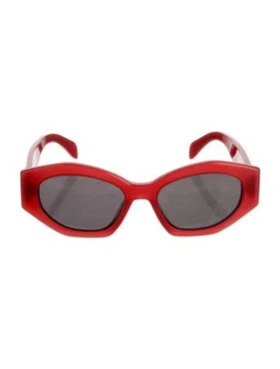 Pre-owned Celine Triomphe Oversize Sunglasses In Red
