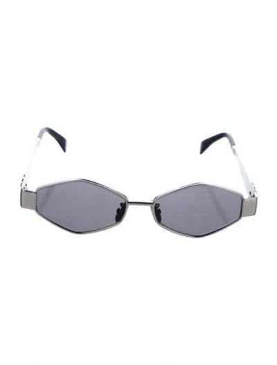 Pre-owned Celine Triomphe Oversize Sunglasses In Silver