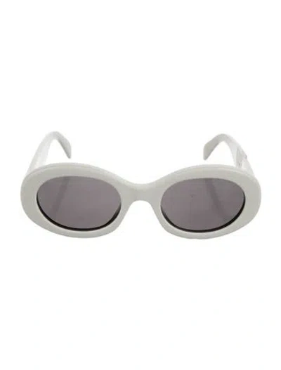 Pre-owned Celine Triomphe Oversize Sunglasses In White
