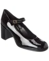 Celine Perforated Triomphe Logo Block Heel Pumps In Black
