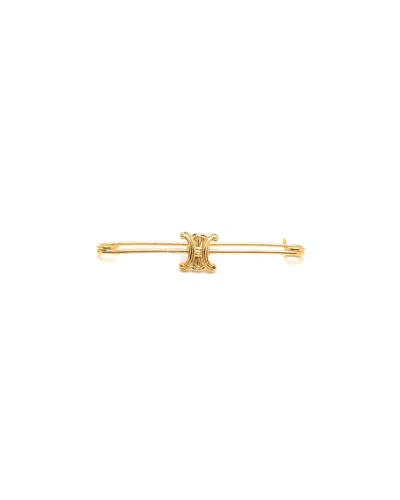 Celine Céline Triomphe Pin Brooch In Gold
