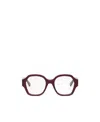 Celine Triomphe-plaque Geometric-frame Glasses In Red
