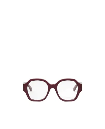 Celine Triomphe-plaque Geometric-frame Glasses In Red