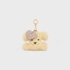 Celine Triomphe Pom-pom Charm In Shearling And Calfskin In Yellow
