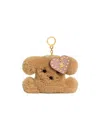 Celine Triomphe Pom-pom Charm In Embroidered Shearling And Calfskin In Multi