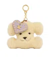 Celine Triomphe Pom-pom Charm In Shearling And Calfskin In Yellow