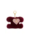 Celine Triomphe Pom-pom Charm In Shearling And Calfskin In Brown