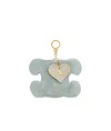 Celine Triomphe Pompom Ball Key Ring In Gray