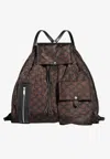 Celine Triomphe Print Padded Backpack In Brown