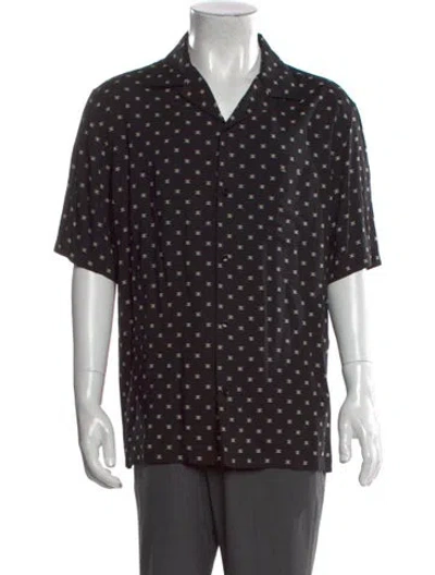 Pre-owned Celine Triomphe Printed Shirt In Black