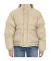 Celine Triomphe Puffer Jacket In Brown