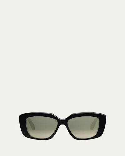 Celine Triomphe Rectangle Acetate Sunglasses In Black