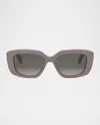 Celine Triomphe Rectangle Sunglasses In Slbrnbrng