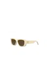 Celine Triomphe Rectangular-frame Acetate Sunglasses In Nude