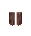 Celine Triomphe Rectangular Leather Gloves In Brown