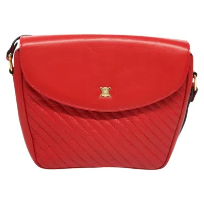 Pre-owned Celine Céline Triomphe Red Leather Shoulder Bag ()