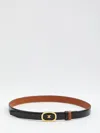 Celine Alix Medium Reversible Leather Belt In Black