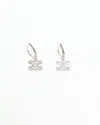 Celine Céline Triomphe Rhinestone Earrings In Silver