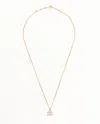 Celine Céline Triomphe Rhinestone Necklace In Gold