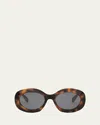Celine Triomphe 54mm Oval Sunglasses In Blonde Havana Smoke