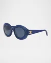 CELINE TRIOMPHE ROUND ACETATE SUNGLASSES