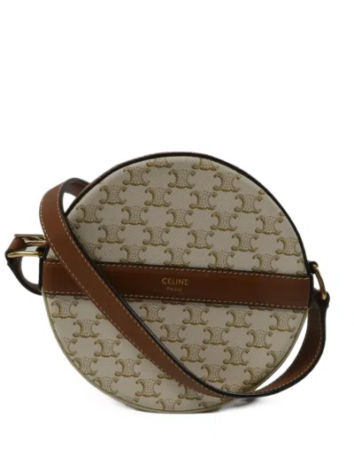 Celine Triomphe Round Mini Bag In Gray
