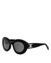 Celine Bold 3 Dots Brown Gradient Oval Ladies Sunglasses Cl40240i 01f 53 In Black/smoke