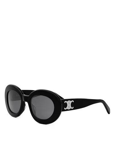 CELINE TRIOMPHE ROUND SUNGLASSES, 52.9MM