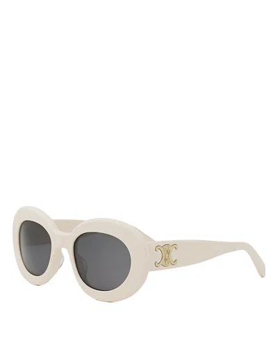 CELINE TRIOMPHE ROUND SUNGLASSES, 52.9MM