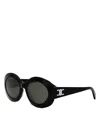Celine Triomphe Grey Oval Ladies Sunglasses Cl40312u 01a 53 In Black/smoke