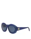 Celine Triomphe Round Acetate Sunglasses In Blue/blue