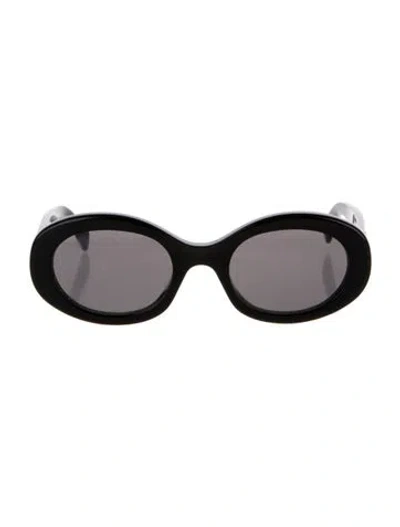 Pre-owned Celine Triomphe Round Sunglasses In Black