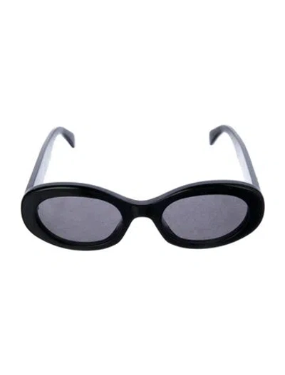 Pre-owned Celine Triomphe Round Sunglasses In Black