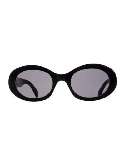 Pre-owned Celine Triomphe Round Sunglasses In Black