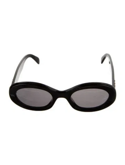 Pre-owned Celine Triomphe Round Sunglasses In Black
