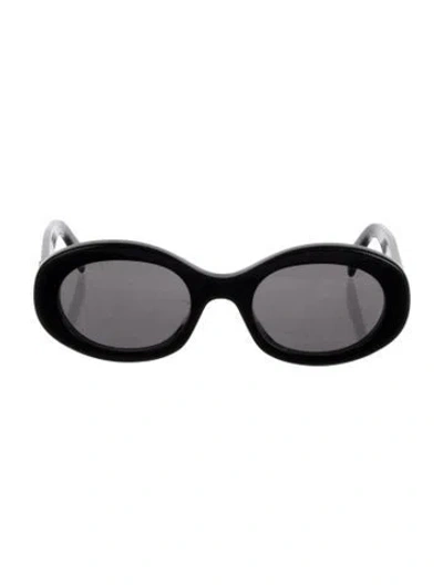 Pre-owned Celine Triomphe Round Sunglasses In Black