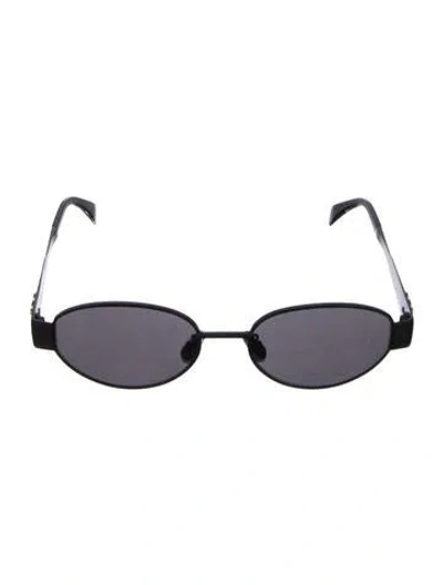 Pre-owned Celine Triomphe Round Sunglasses In Black
