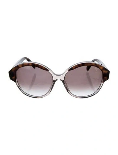 Pre-owned Celine Triomphe Round Sunglasses In Brown