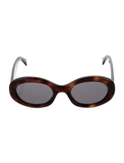Pre-owned Celine Triomphe Round Sunglasses In Brown