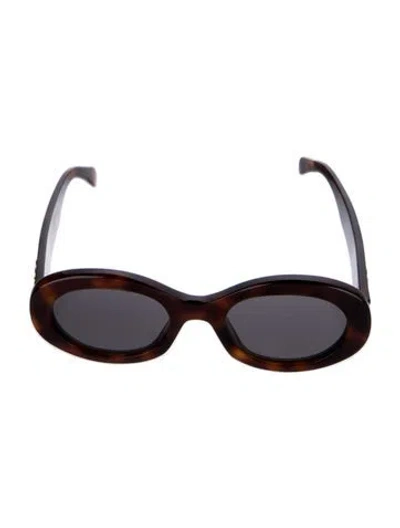 Pre-owned Celine Triomphe Round Sunglasses In Brown