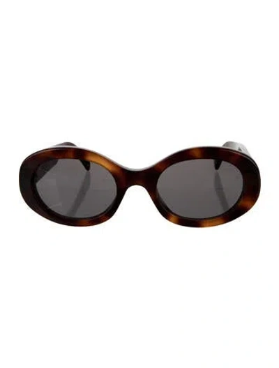 Pre-owned Celine Triomphe Round Sunglasses In Brown